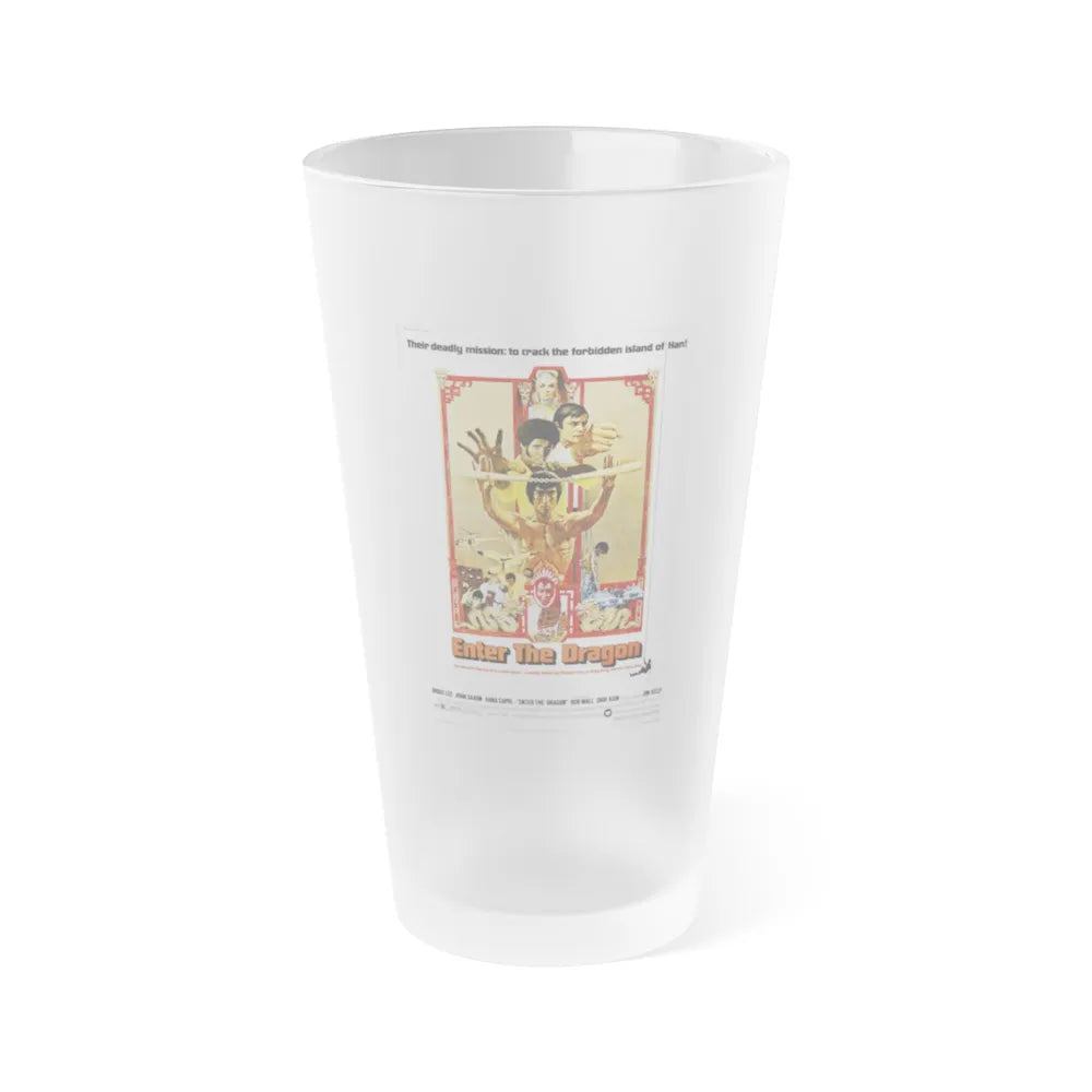 ENTER THE DRAGON 1973 Movie Poster - Frosted Pint Glass 16oz-16oz-Frosted-Go Mug Yourself