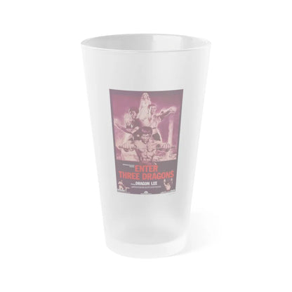 ENTER THREE DRAGONS 1978 Movie Poster - Frosted Pint Glass 16oz-16oz-Frosted-Go Mug Yourself