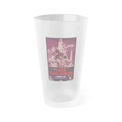 ENTER THREE DRAGONS 1978 Movie Poster - Frosted Pint Glass 16oz 16oz Frosted - Go Mug Yourself