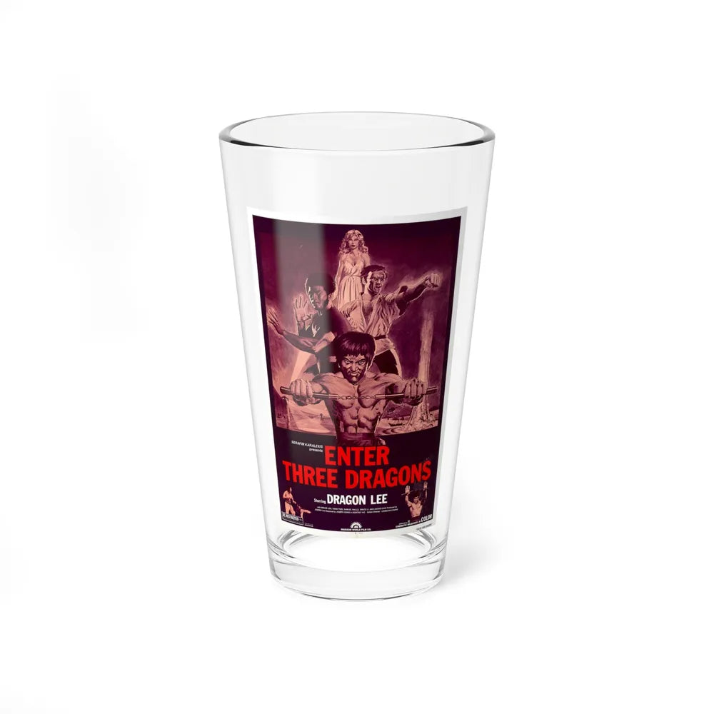 ENTER THREE DRAGONS 1978 Movie Poster - Pint Glass 16oz-16oz-Go Mug Yourself