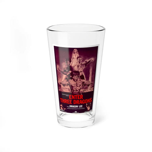 ENTER THREE DRAGONS 1978 Movie Poster - Pint Glass 16oz-16oz-Go Mug Yourself