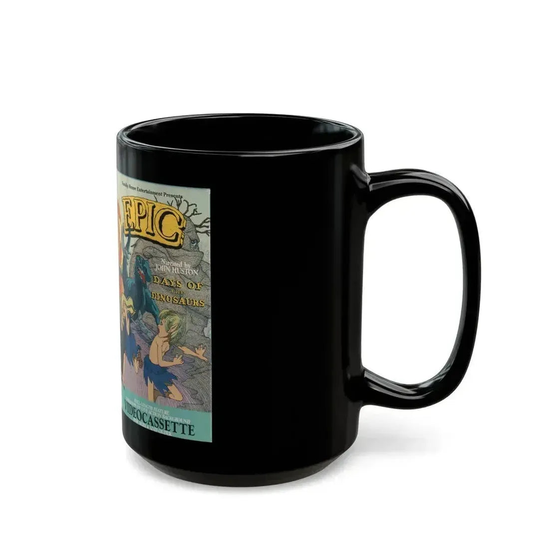 EPIC DAYS OF THE DINOSAURS (VHS COVER) - Black Coffee Mug - Go Mug Yourself
