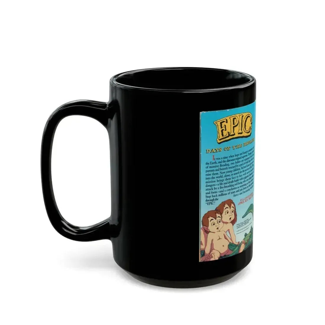 EPIC DAYS OF THE DINOSAURS (VHS COVER) - Black Coffee Mug - Go Mug Yourself