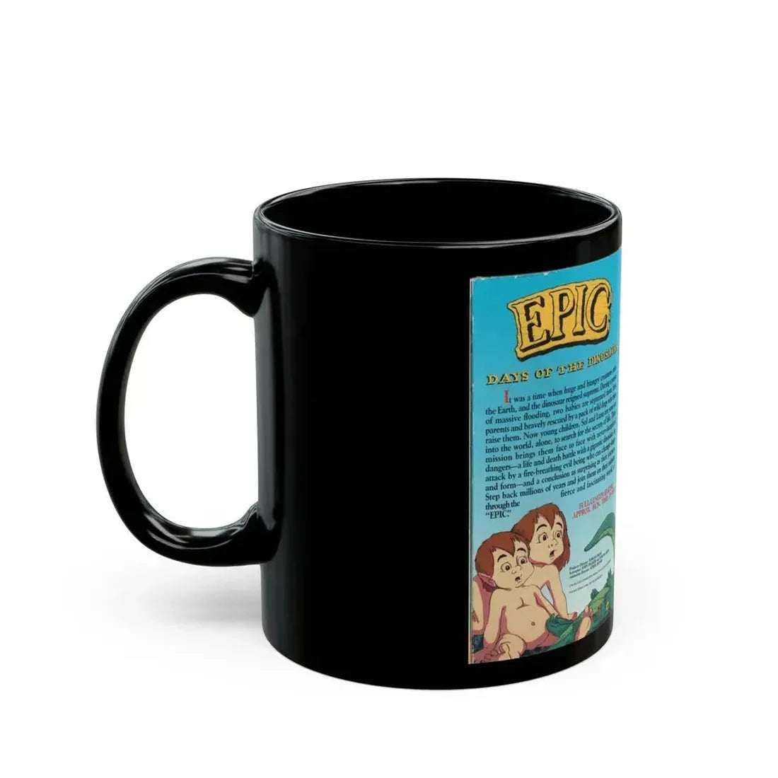 EPIC DAYS OF THE DINOSAURS (VHS COVER) - Black Coffee Mug - Go Mug Yourself