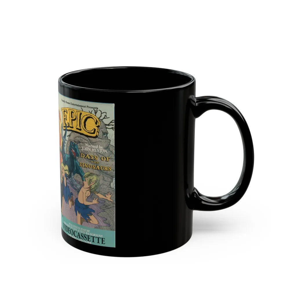 EPIC DAYS OF THE DINOSAURS (VHS COVER) - Black Coffee Mug-Go Mug Yourself