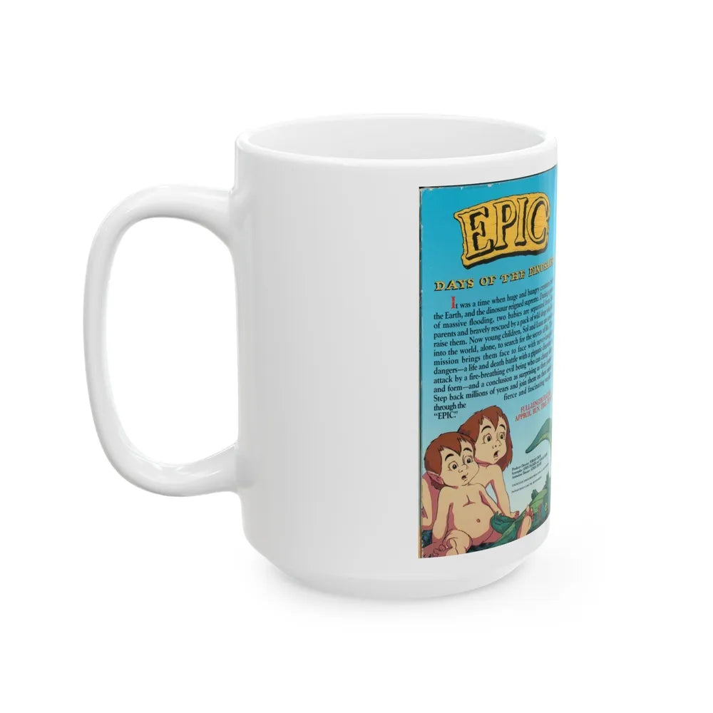 EPIC DAYS OF THE DINOSAURS (VHS COVER) - White Coffee Mug-Go Mug Yourself