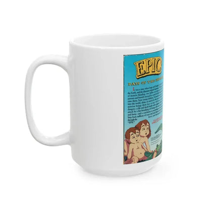 EPIC DAYS OF THE DINOSAURS (VHS COVER) - White Coffee Mug - Go Mug Yourself