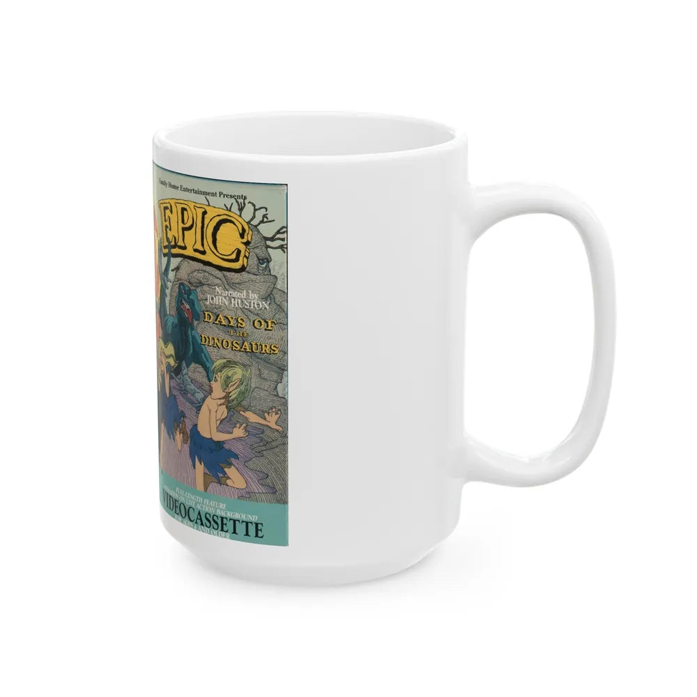 EPIC DAYS OF THE DINOSAURS (VHS COVER) - White Coffee Mug-Go Mug Yourself