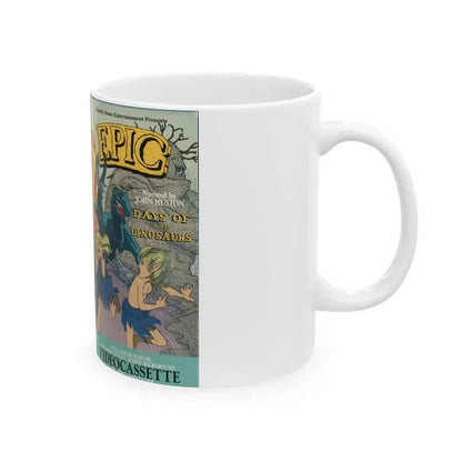 EPIC DAYS OF THE DINOSAURS (VHS COVER) - White Coffee Mug - Go Mug Yourself