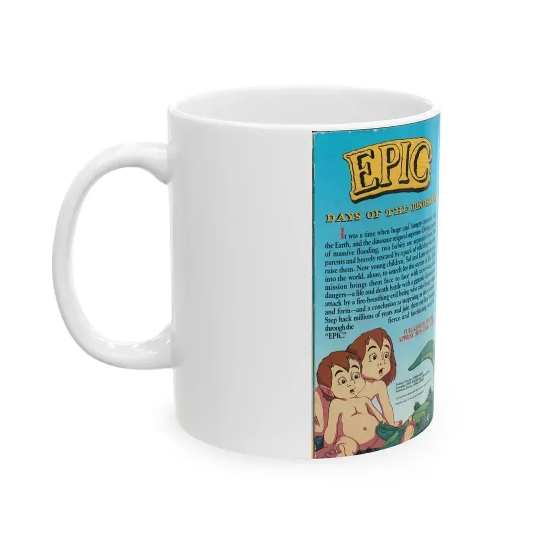 EPIC DAYS OF THE DINOSAURS (VHS COVER) - White Coffee Mug - Go Mug Yourself