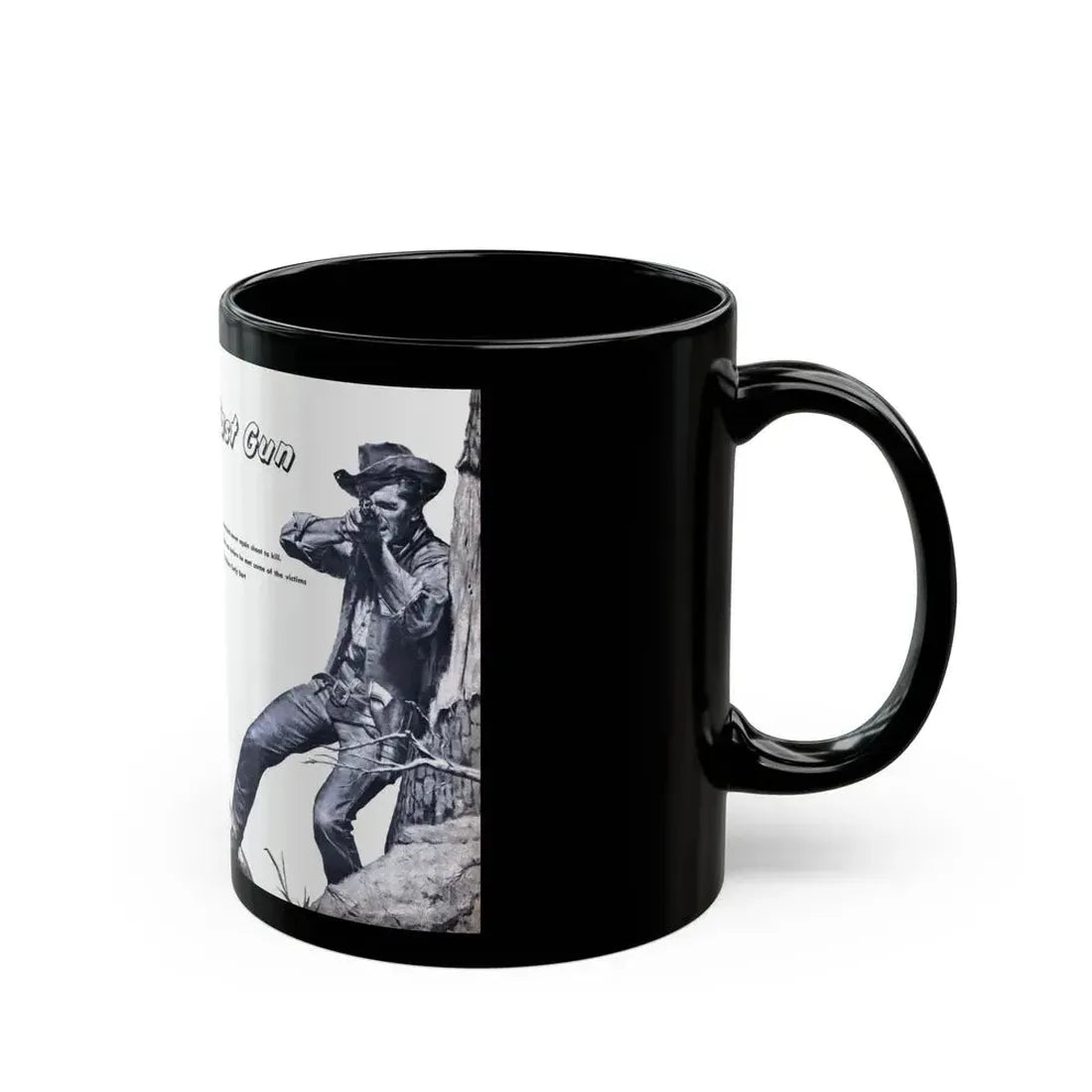 Epitaph For A Fast Gun, Bluebook for Men, February 1961 - Black Coffee Mug - Go Mug Yourself