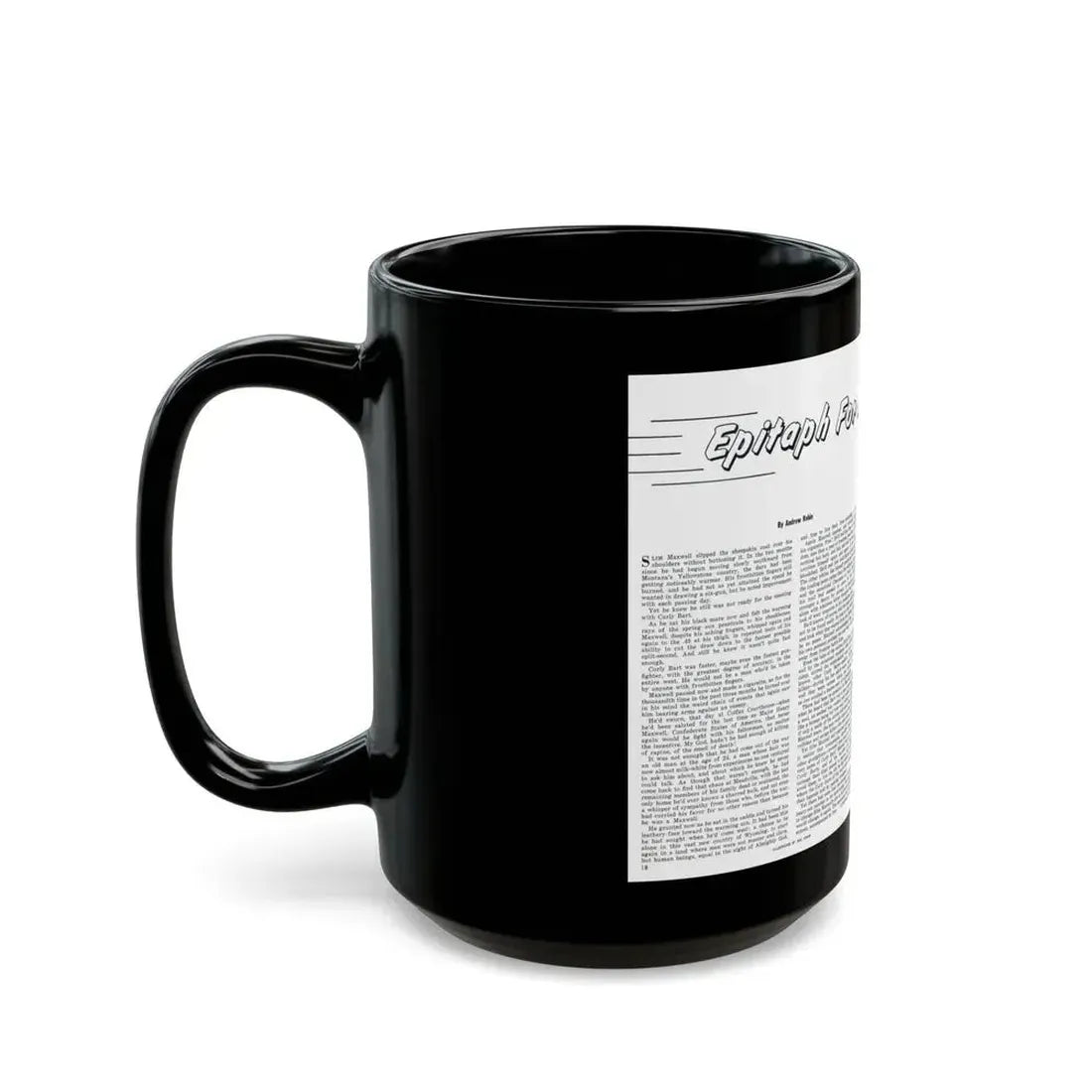 Epitaph For A Fast Gun, Bluebook for Men, February 1961 - Black Coffee Mug - Go Mug Yourself