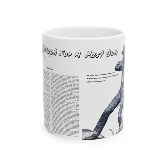 Epitaph For A Fast Gun, Bluebook for Men, February 1961 - White Coffee Mug 11oz - Go Mug Yourself