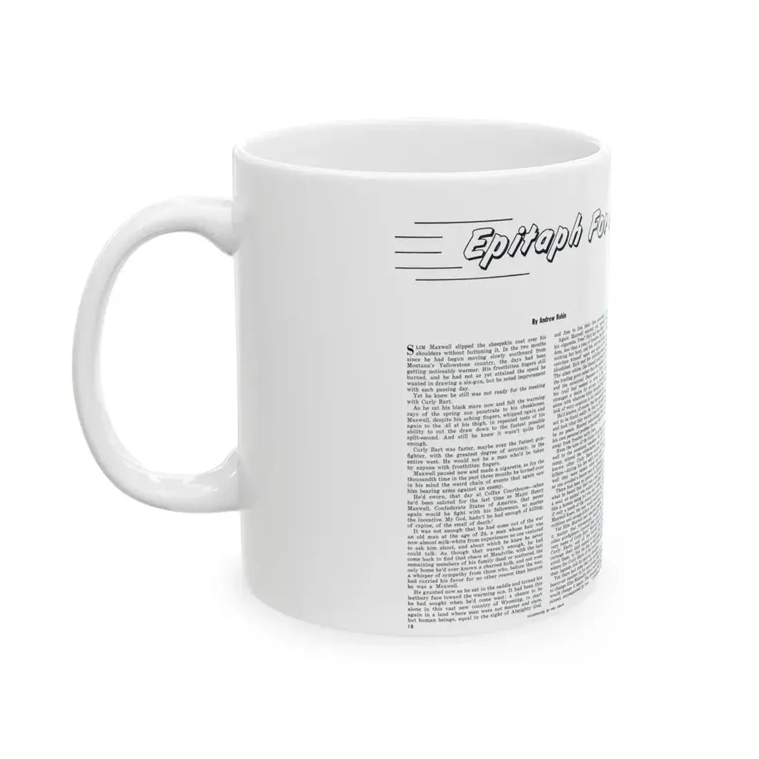 Epitaph For A Fast Gun, Bluebook for Men, February 1961 - White Coffee Mug - Go Mug Yourself