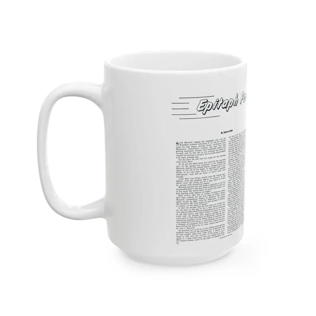 Epitaph For A Fast Gun, Bluebook for Men, February 1961 - White Coffee Mug - Go Mug Yourself