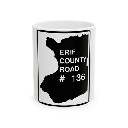 Erie County 136 NY (New York) (Road Sign) White Coffee Mug 11oz - Go Mug Yourself