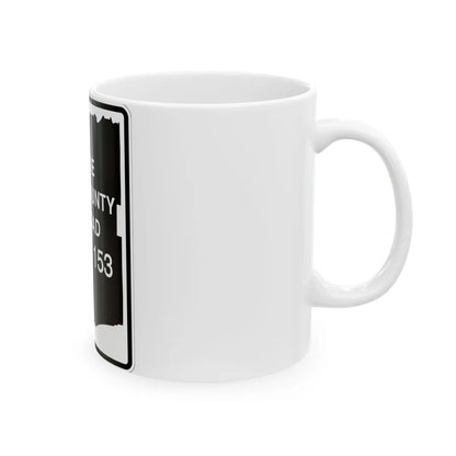 Erie County 153 NY (New York) (Road Sign) White Coffee Mug - Go Mug Yourself