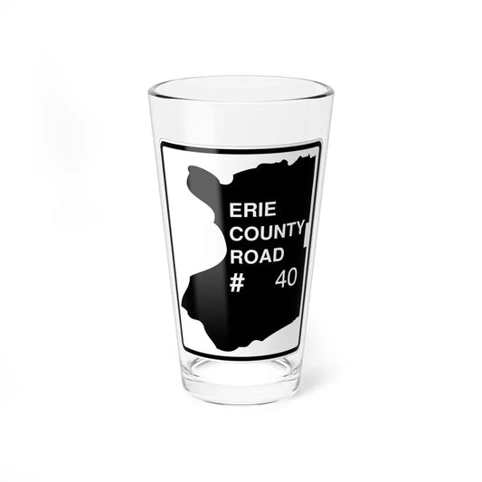 Erie County 40 NY (New York) (Road Sign) Pint Glass 16oz 16oz - Go Mug Yourself