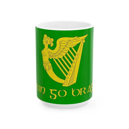 Erin Go Bragh Flag (Ireland) White Coffee Mug 15oz - Go Mug Yourself