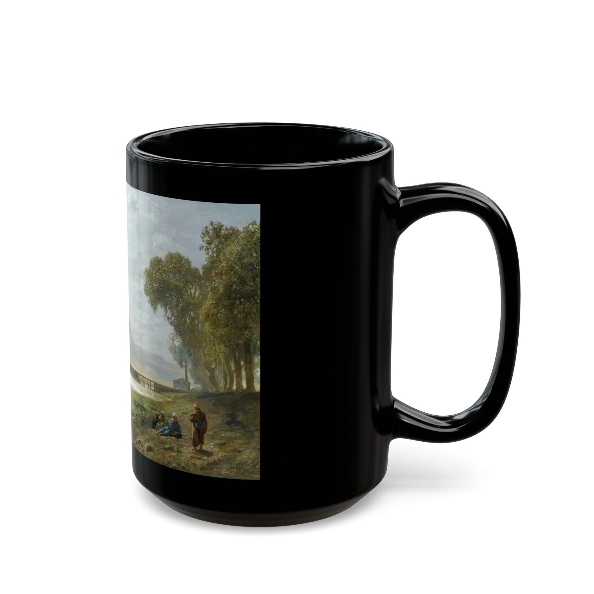 Ernst Carl Eugen Koerner (1846-1927) Pyramids - Black Coffee Mug-Go Mug Yourself