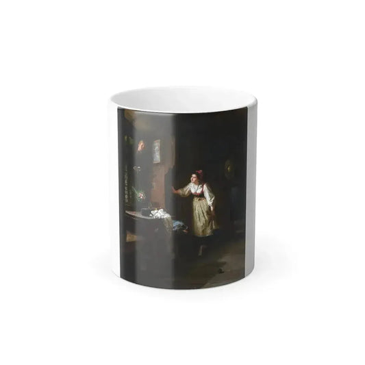 Ernst Meisel (1838-1895) The Courtship - Oil on Canvas - Color Changing Mug 11oz 11oz - Go Mug Yourself