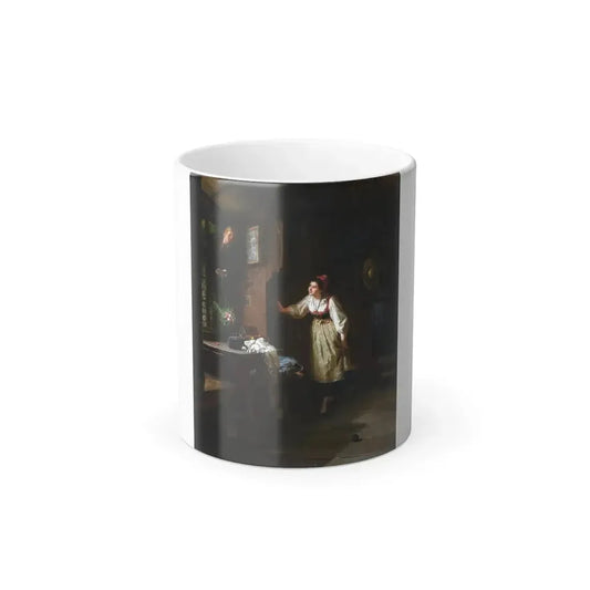 Ernst Meisel (1838-1895) The Courtship - Oil on Canvas - Color Changing Mug 11oz 11oz - Go Mug Yourself