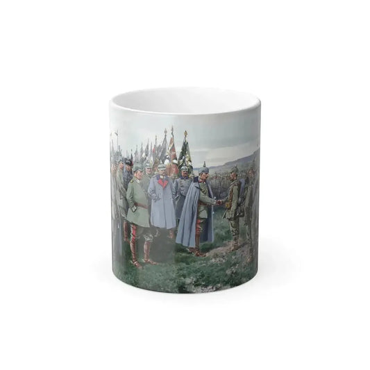 Ernst Zimmer (1864-1924) The Emperor Presents the Iron Cross to the Heroes of Nowo-Georgiewsk - Color Changing Mug 11oz 11oz - Go Mug Yourself
