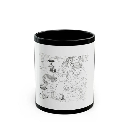Erotic Connect-the-Dots Illustration - Black Coffee Mug 11oz - Go Mug Yourself