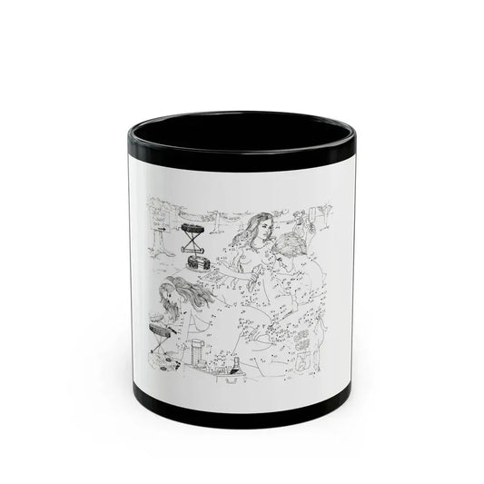 Erotic Connect-the-Dots Illustration - Black Coffee Mug 11oz - Go Mug Yourself