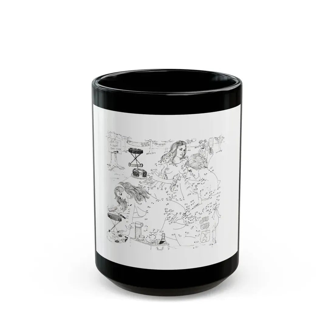 Erotic Connect-the-Dots Illustration - Black Coffee Mug 15oz - Go Mug Yourself