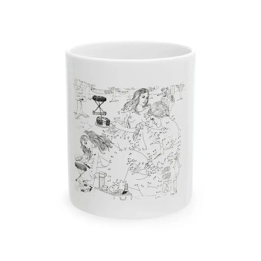 Erotic Connect-the-Dots Illustration - White Coffee Mug 11oz - Go Mug Yourself