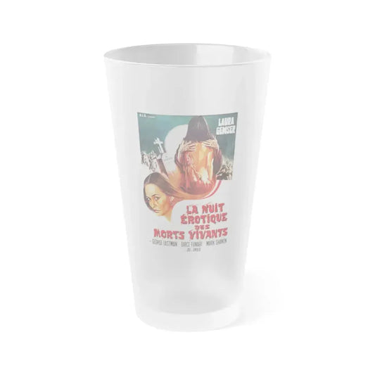 EROTIC NIGHTS OF THE LIVING DEAD (FRENCH) 1980 Movie Poster - Frosted Pint Glass 16oz 16oz Frosted - Go Mug Yourself