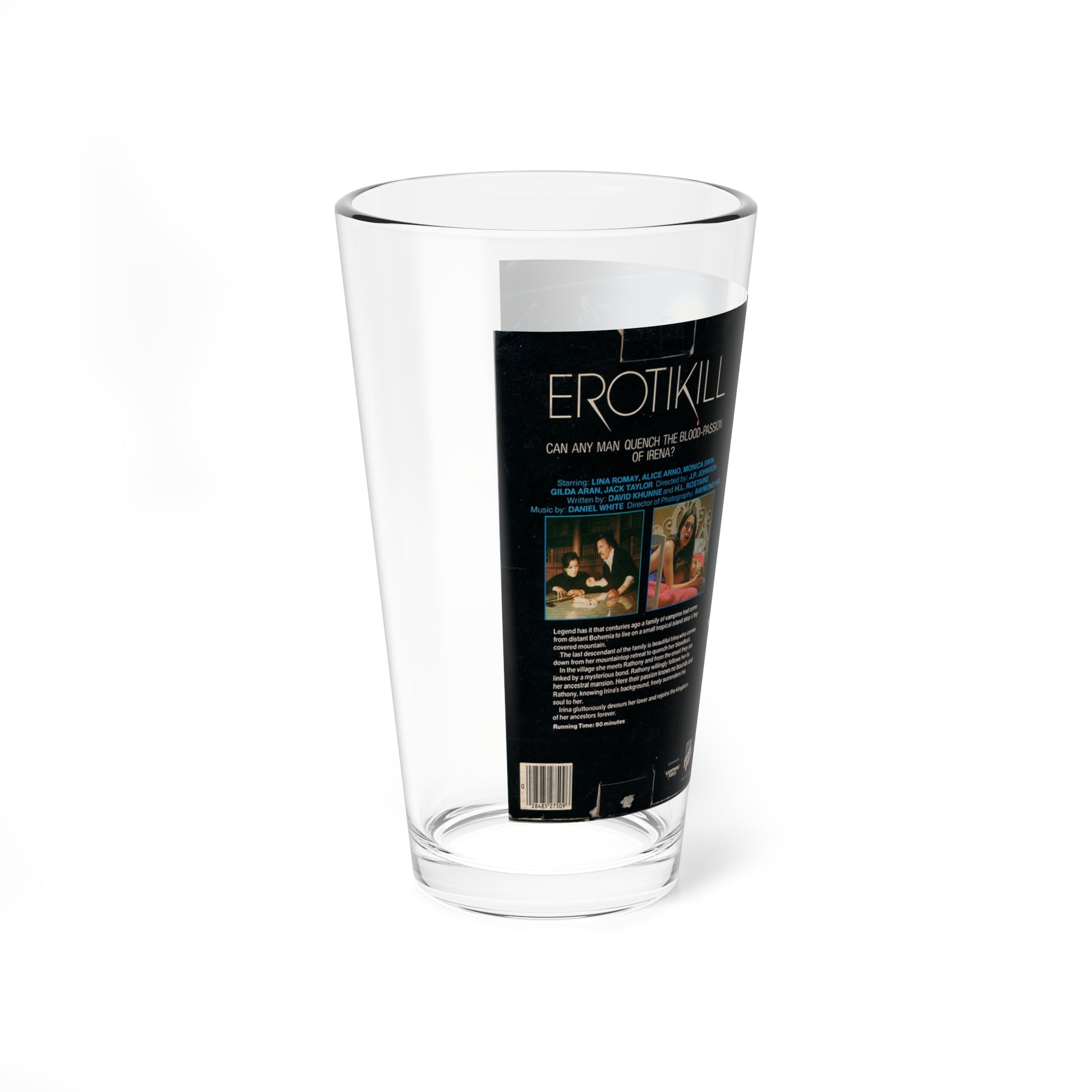 EROTIKILL (VHS COVER) Pint Glass 16oz-Go Mug Yourself