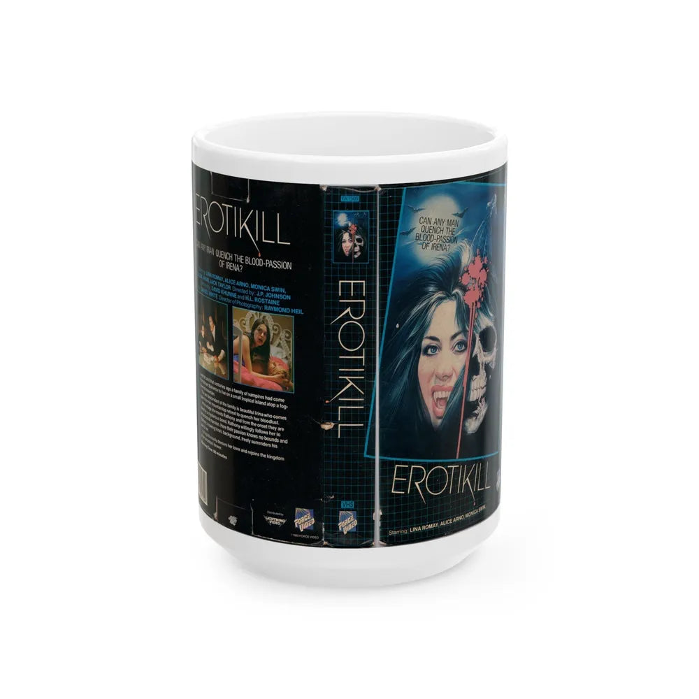 EROTIKILL (VHS COVER) - White Coffee Mug-15oz-Go Mug Yourself