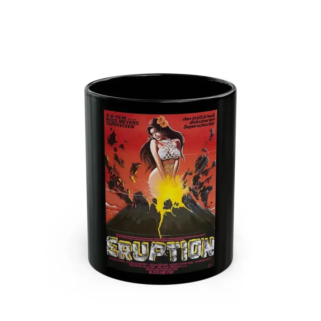 ERUPTION (SUPERVIXENS) 1975 Movie Poster - Black Coffee Mug 11oz - Go Mug Yourself