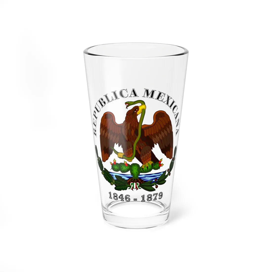 Esc Mex 1846 a 1879 Rep Mexicana (Mexico) (Coat of Arms) Pint Glass 16oz 16oz - Go Mug Yourself