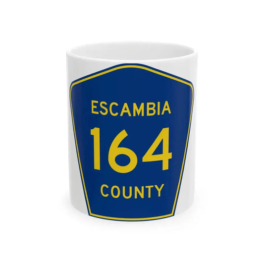 Escambia County 164 (Florida) (Road Sign) White Coffee Mug 11oz - Go Mug Yourself