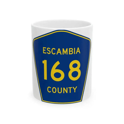Escambia County 168 (Florida) (Road Sign) White Coffee Mug 11oz - Go Mug Yourself