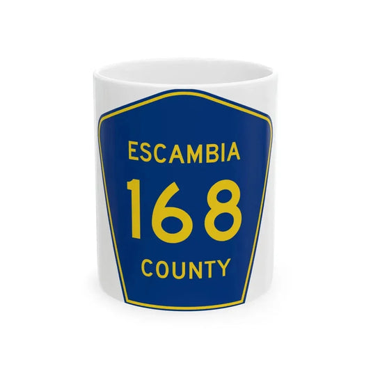 Escambia County 168 (Florida) (Road Sign) White Coffee Mug 11oz - Go Mug Yourself