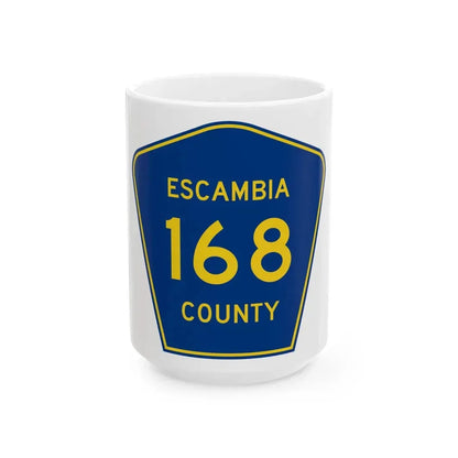 Escambia County 168 (Florida) (Road Sign) White Coffee Mug 15oz - Go Mug Yourself