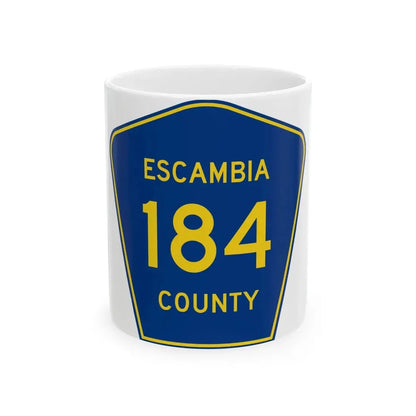 Escambia County 184 (Florida) (Road Sign) White Coffee Mug 11oz - Go Mug Yourself