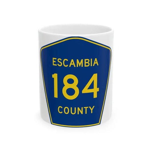 Escambia County 184 (Florida) (Road Sign) White Coffee Mug 11oz - Go Mug Yourself