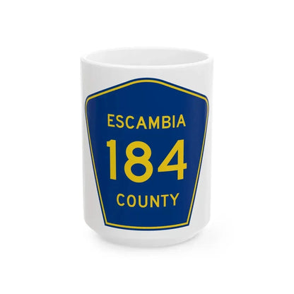 Escambia County 184 (Florida) (Road Sign) White Coffee Mug 15oz - Go Mug Yourself