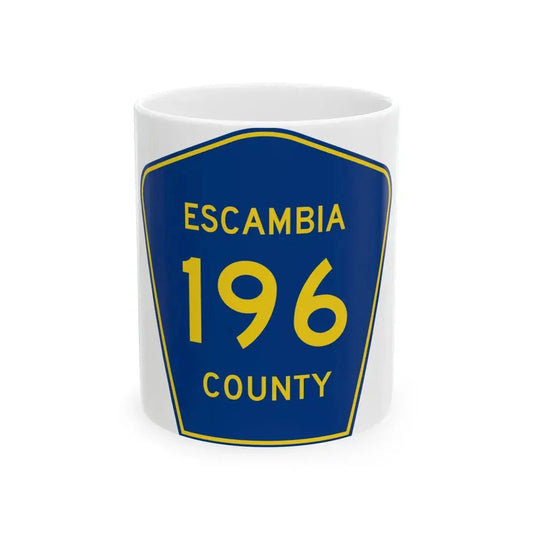 Escambia County 196 (Florida) (Road Sign) White Coffee Mug 11oz - Go Mug Yourself