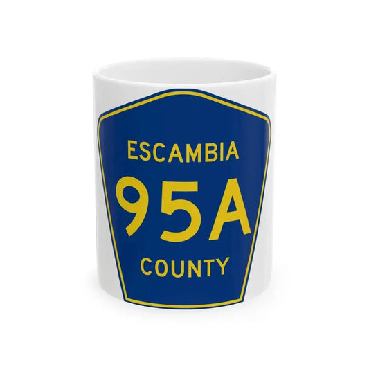 Escambia County 95A (Florida) (Road Sign) White Coffee Mug 11oz - Go Mug Yourself