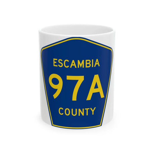 Escambia County 97A (Florida) (Road Sign) White Coffee Mug 11oz - Go Mug Yourself
