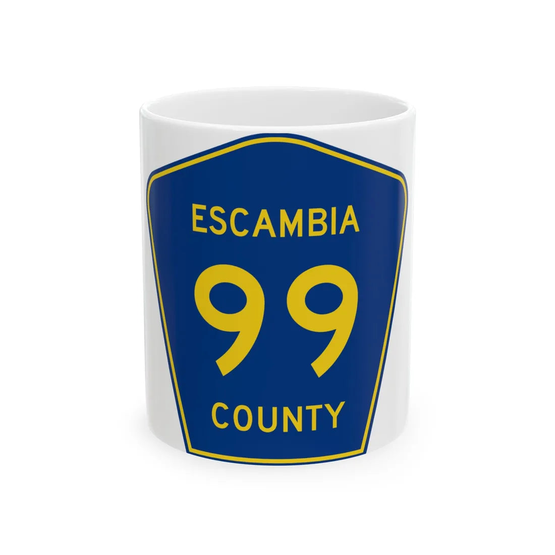 Escambia County 99 (Florida) (Road Sign) White Coffee Mug 11oz - Go Mug Yourself