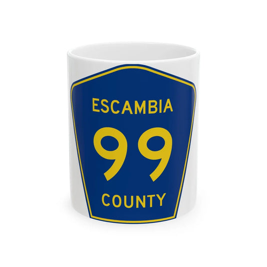 Escambia County 99 (Florida) (Road Sign) White Coffee Mug 11oz - Go Mug Yourself