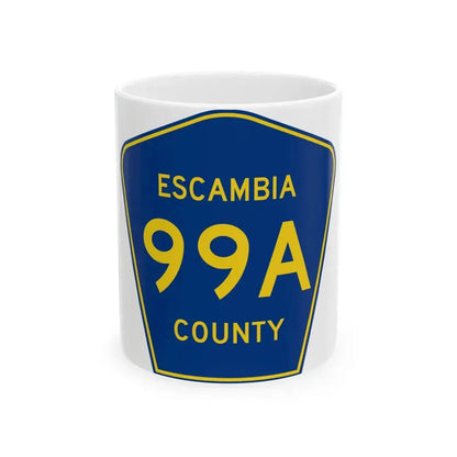 Escambia County 99A (Florida) (Road Sign) White Coffee Mug 11oz - Go Mug Yourself