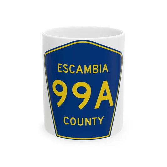 Escambia County 99A (Florida) (Road Sign) White Coffee Mug 11oz - Go Mug Yourself